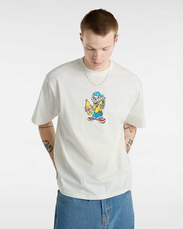 White Vans Reggie Men T Shirts | VN5674201