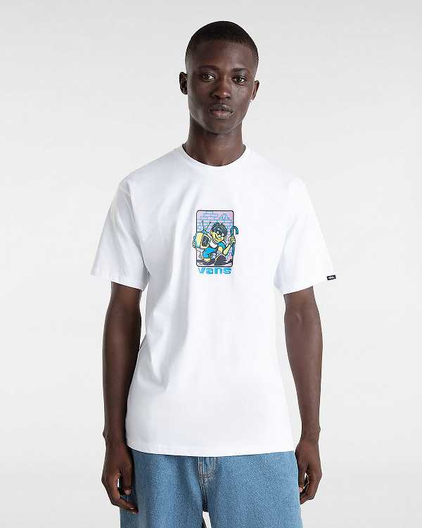 White Vans Robbie Men T Shirts | VN7581306