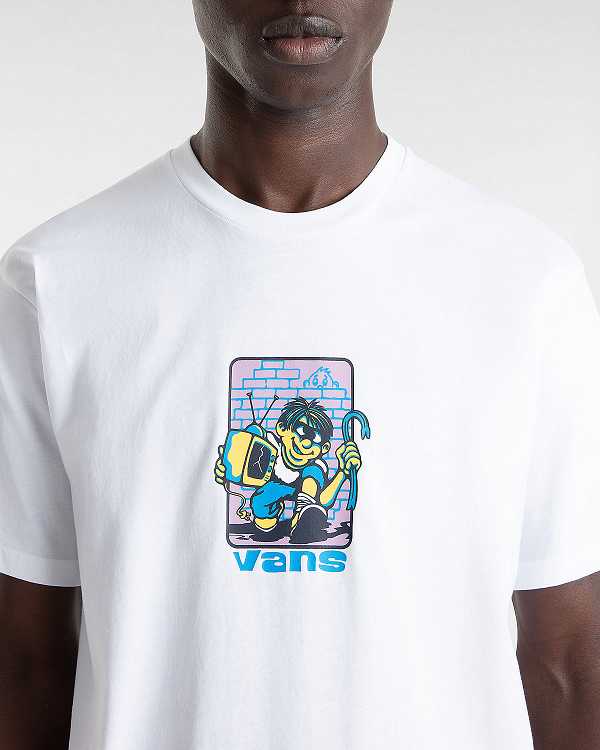 White Vans Robbie Men T Shirts | VN7581306