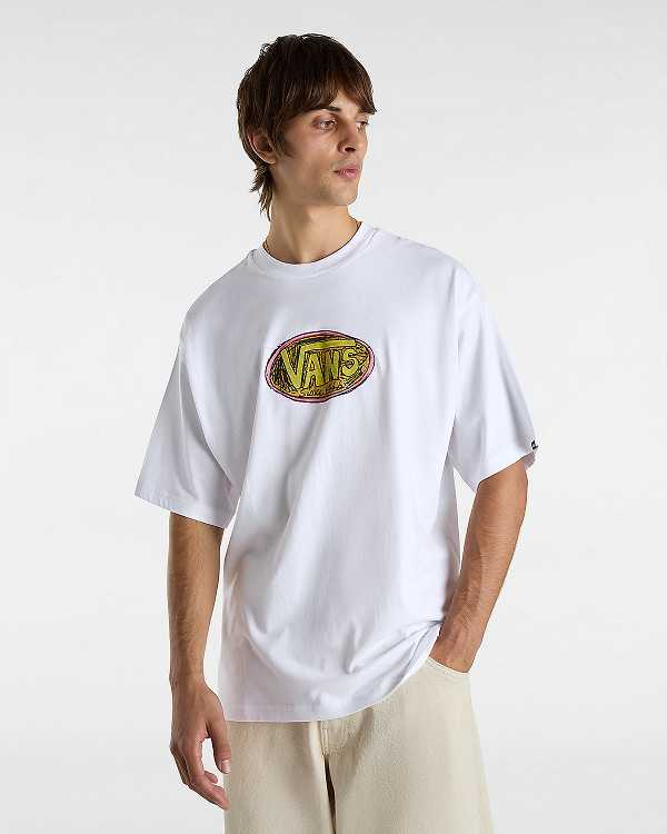 White Vans Scribblex Men T Shirts | VN3687920