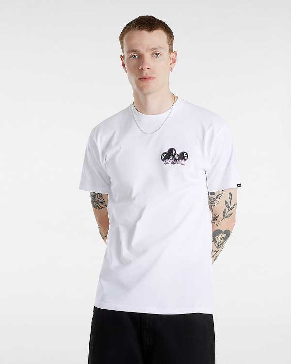 White Vans Scuttle Men T Shirts | VN7096358