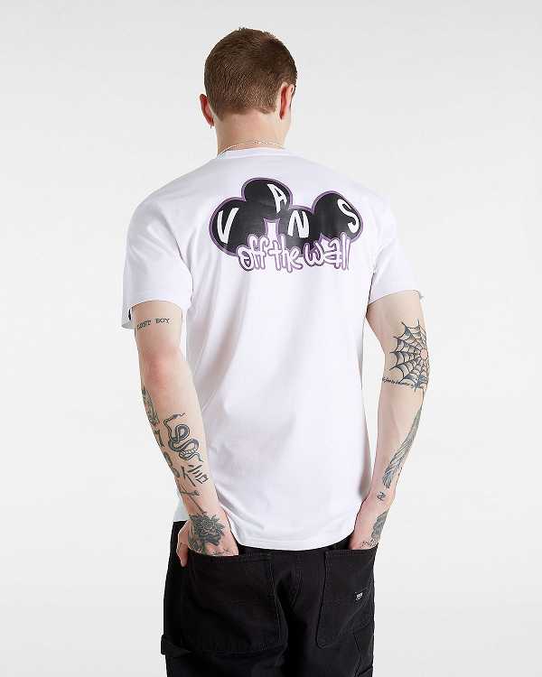 White Vans Scuttle Men T Shirts | VN7096358