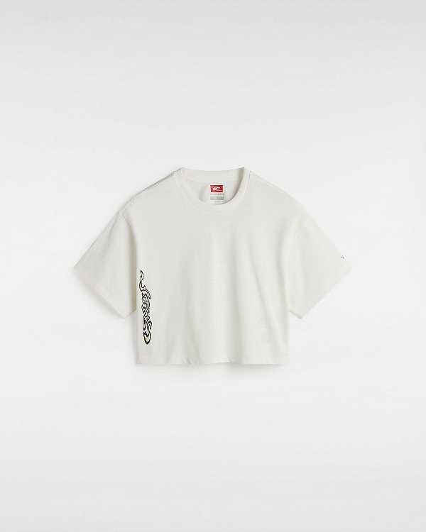 White Vans Skate Blurb Women T Shirts | VN2538179