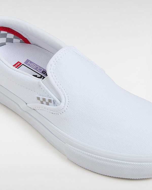 White Vans Skate Women Slip On Shoes | VN2538609