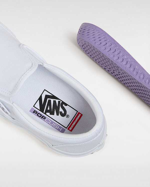 White Vans Skate Women Slip On Shoes | VN2538609