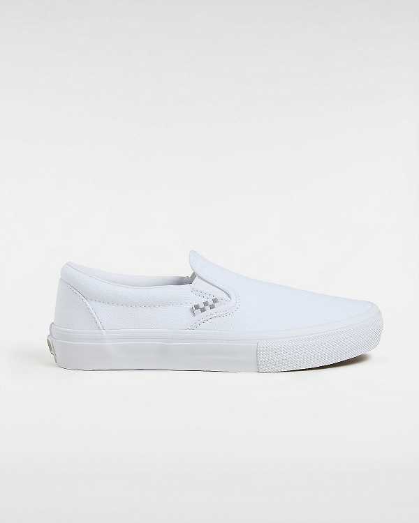 White Vans Skate Women Slip On Shoes | VN2538609