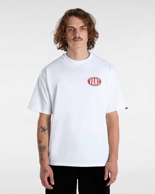 White Vans Spray On Men T Shirts | VN1298304