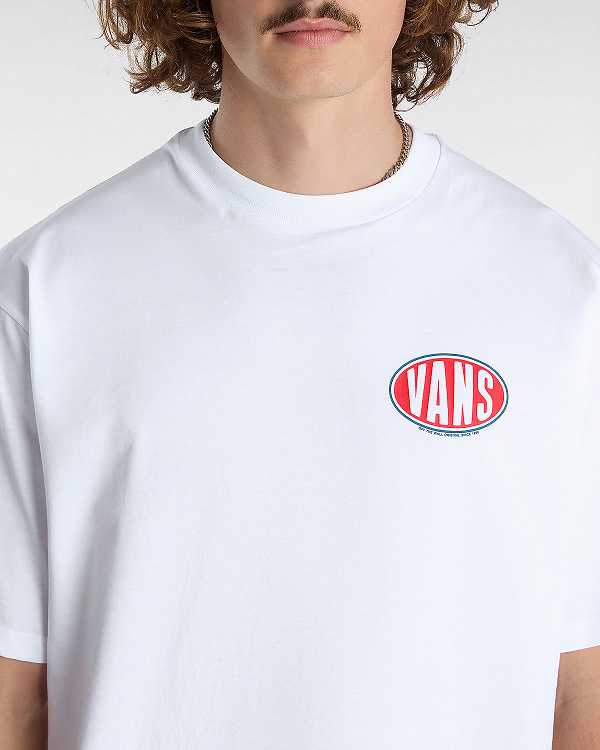 White Vans Spray On Men T Shirts | VN1298304