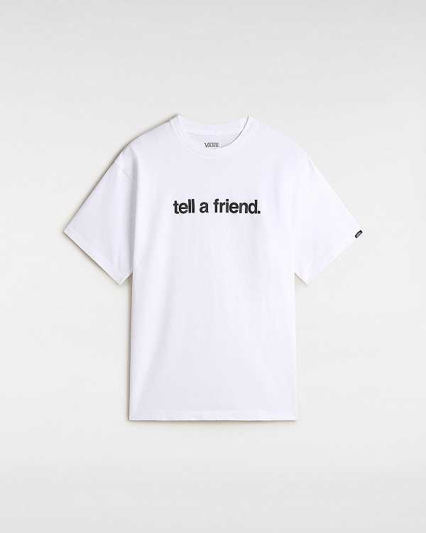 White Vans Tell a Friend Men T Shirts | VN1954023