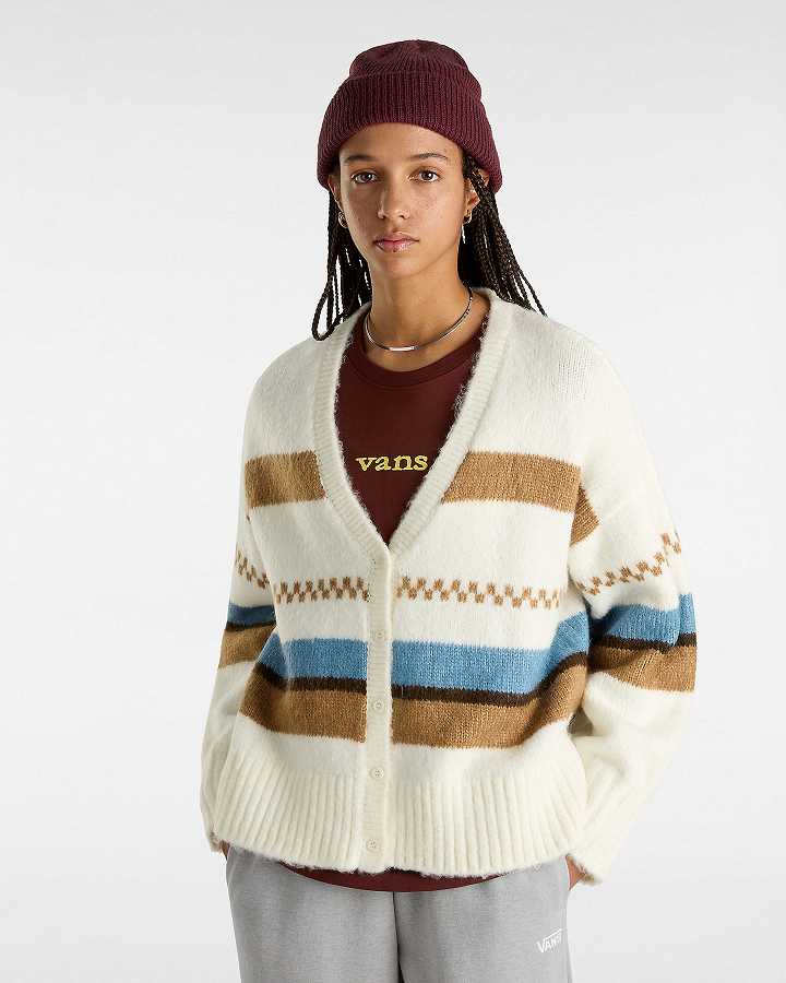 White Vans Valerie Stripe Women Cardigan | VN5964203