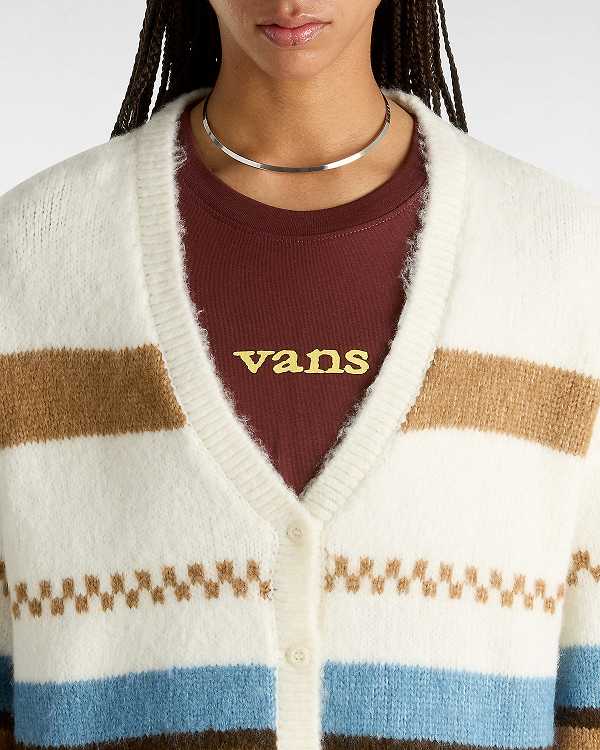 White Vans Valerie Stripe Women Cardigan | VN5964203