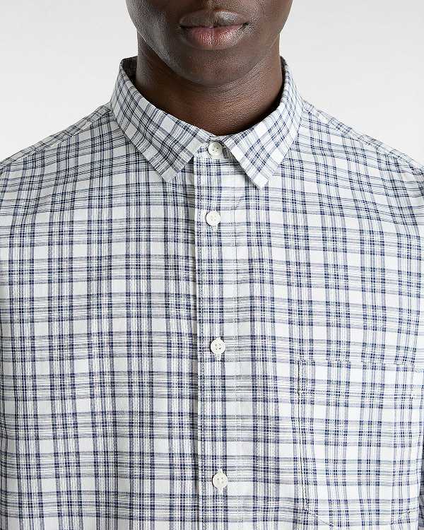 White Vans Wilshire Mini Plaid Men Shirts | VN1087634