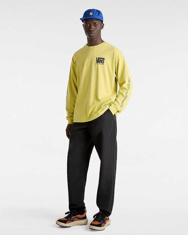 Yellow Vans MTE Warp Check Long Sleeve Men T Shirts | VN0231846