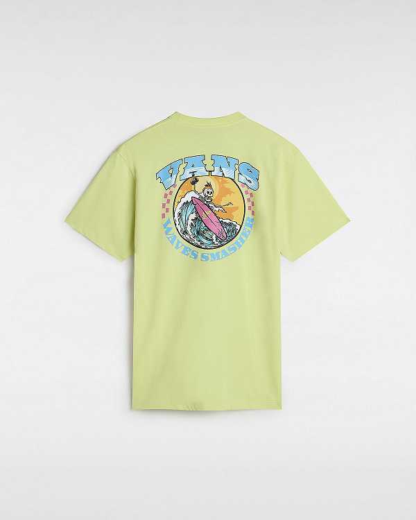 Yellow Vans True Waves Men T Shirts | VN5496087