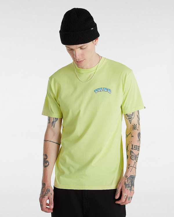 Yellow Vans True Waves Men T Shirts | VN5496087